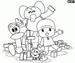 Pocoyo E Seus Amigos Brincando Para Colorir E Imprimir