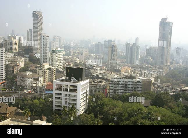 Skyline of city of Mumbai in morning mist , Bombay Mumbai , Maharashtra , India Stock Photo - Alamy