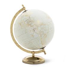 Globe On Stand Ivory Gold Globe Decor Gold Globe Decorative Accessories