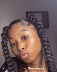Four Jumbo Braids Video Hair Ponytail Styles Braids For Black Hair Natural Hair Styles