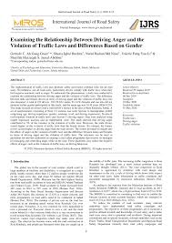 Sabah skills & technology centre. Pdf International Journal Of Road Safety Examining The Relationship Between Driving Anger And The Violation Of Traffic Laws And Differences Based On Gender