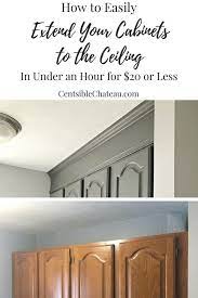 I'll admit i was a little anxious on how i would extend our kitchen cabinets so i hesitated a bit. How To Extend Your Cabinets To The Ceiling In Under An Hour For 20 Or Less Diy Kitchen Cabinets Diy Kitchen Kitchen Cabinets Makeover