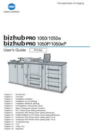 All drivers available for download have been scanned by antivirus program. Konica Minolta Bizhub Pro 1050 User Manual Pdf Download Manualslib