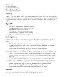 Call Center Quality Analyst Resume Template Best Design Tips Myperfectresume