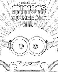 Minions coloring pages for kids. Minions 2 The Rise Of Gru 2021 Coloring Pages Printable