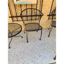 Browse our great selection of carolina forge furniture. Carolina Forge Wrought Iron Barrel Back Mid Century Patio Dining Chairs And Table Set 3 Chairs And 1 Table Chairish
