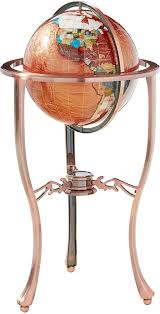 World globe on floor stand. Amazon Com Unique Art 36 Inch By 13 Inch Floor Standing Amberlite Gemstone World Globe With Copper Tripod Stand Home Kitchen