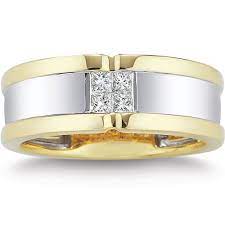 Like Square Diamond 2 Tone Gold On Out Men Diamond Ring Rings For Men Costco Jewelry