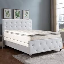 Nutan 10 Inch Medium Pillowtop Innerspring Fully Assembled Mattress And 4 Inch Wood Box Spring Foundation Set Good Comfort Mattress Mattress Panel Bed Frames