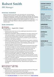 Compliance manager job summary 1. Human Resources Manager Resume Samples Qwikresume