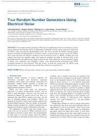 This small library was created to ease up usage. Pdf True Random Number Generators Using Electrical Noise