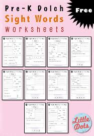 These worksheets helps kids to lean short vowels words. Free Pre K Dolch Sight Words Worksheets Set 1