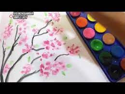 Cara melukis bunga mawar menggunakan cat air. Cara Menggambar Bunga Sakura Dengan Cat Air