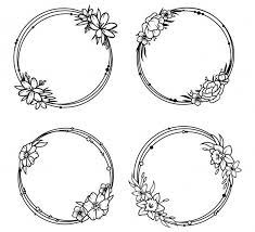 Set Di Cornici Rotonde Floreali Collezione Di Bellissime Composizioni Floreali Con Rami Di Primavera Sfondi Floreali Cornici Composizioni Floreali