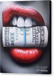 Put Your Money Where Your Mouth Is Canvas Print By Peter Perlegas Money Tattoo Lip Art Tattoos