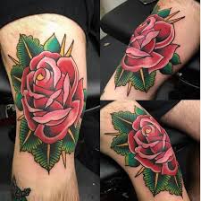 Knee Cap Rose By Franz Stefanik At The Okey Doke Tattoo Shop Toronto On Knee Tattoo Polynesian Tattoo Small Forearm Tattoos