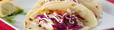 The fillings are placed in a bowl, and a layer of rice is put at the bottom. Fish Tacos With Red Cabbage Slaw Land Of Noms