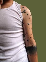 Bird Flocks Sleeve Tattoo Bird Tattoo Men Tattoos Bird Tattoos Arm
