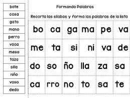 Algunos de los mundos son: Formando Palabras Silabas Worksheets Teaching Resources Tpt