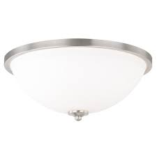 If your new light fixture doesn't match your old mount type, you'll have to remove the bracket from the junction box and change the screws. Mea 17 In W Satin Nickel Flush Mount Ceiling Light Fixture White Glass 17 In W X 7 In H X 17 In D Overstock 20906768