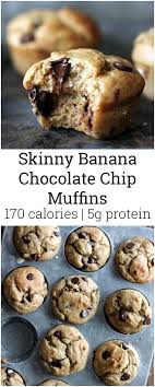 Skinny Banana Chocolate Chip Muffins Ambitious Kitchen Recipe In 2020 Healthy Banana Muffins Banana Chocolate Chip Muffins Healthy Sweets