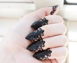 Bug Bite Black And Blue Ring Ebony Armour Small Black Claw Rings Adjustable Nail Jewelry Claw Ring Nail Ring