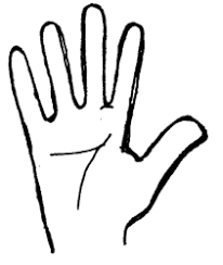 Vector art left hand sign zero finger clipart drawing. Black And White Cartoon Hand Cartoon Hand