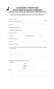 Terima kasih telah berkunjung ke blog. Doc Formulir Pendaftaran Anggota Gerakan Pramuka Ummu Kalsum Academia Edu