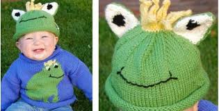 Hundreds of free patterns to knit and crochet! Cheery Frog Knit Sweater Hat Set Free Knitting Pattern