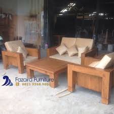Rangka bangku dari bahan dari kayu jati yang diproduksi dari kota jepara. Harga Kursi Tamu Kayu Jati Minimalis Furniture Jepara By Fazaira