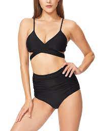 Women S High Waist Swimsuit Two Piece Bikini Sets Bathing Suits Swimwear Adjustable Straps Black Ck184gcw282 Bathing Suits Swimwear Swimsuits High Waisted Vintage Swimsuit High Waisted