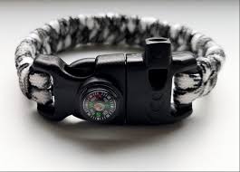 Survival Bracelet With Whistle Compass And Fire Starter