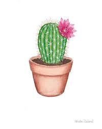 Cactus Watercolor Art Print Succulent Painting Plant Wall Art Cute Botanical Print Potted Cactus Illustration Modern Plant Room Decor Succulent Painting Cactus Illustration Cactus Art