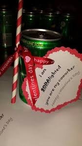 Birthday Gift Ideas For Coworkers Valentines Day Gift For Coworkers Cute Little 8oz Sodas Ribbon From Michaels Paper Straws Coworker Birthday Gifts Coworkers Valentines Diy Valentines Gifts