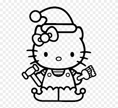 The cheery creatures that spread christmas fun everywhere they go are loved by young and old. Hello Kitty Christmas Hat Coloring For Kids Christmas Elf Coloring Pages Free Transparent Png Clipart Images Download