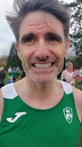 Shane o Neill Rathfarnham winning M50 Home Countries International Cross  Country for Ireland in Santry by a good margin