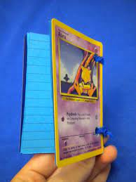First, get your pokémon cards and put them into the pokémon sheet pockets. Pokemon Card Notebook A Recycled Book Bookbinding On Cut Out Keep