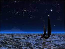 Sailboats Christmas Sail Sailing Stars Ocean Moon Night Time Sailboat Red Green Lights Boat Desktop Wallpapers For Hd 16 9 High Defini Star Sky Sailboat Ocean