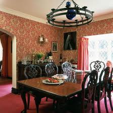 This chic table has a durable metal base while the tabletop is made with oak veneer to make it both easy to clean and hard to stain. Free Download Red Victorian Dining Room Red And Gold Wallpaper 550x550 For Your Desktop Mobile Tablet Explore 45 Victorian Dining Room Wallpaper Wallpaper For Dining Room Striped Wallpaper For
