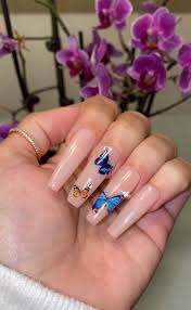 Matte purple butterfly nails nail salon near me las vegas nail salon nab nail bar. Acrylic Nails Summer 2020 Butterfly Nail Art Is The Trend Of The Year
