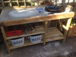 Handmade Bbq Table With Weber Kettle Barbeque Definately A Must Have For Those Summer Bbq Nights Bbq Table Outdoor Cooking Spaces Diy Outdoor Kitchen