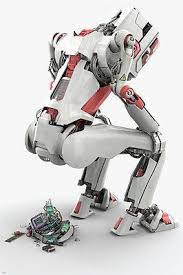 Robot Taking An Electronic Dump Poster 24x36 Funny Original Unique Sci Fi Humor Robot Parts Robot