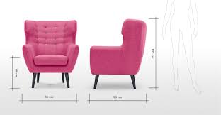 kubrick wing back chair candy pink with rainbow buttons high back chairs retro home decor retro home