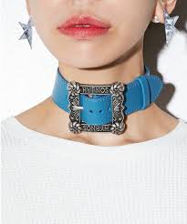 pameo pose パメオポーズ のhypnos buckle choker ネックレス ブルー ネックレス イラスト ファッションディテール チョーカー