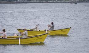 You know you're from Canso if you,ve ever entered the Dory races at the  regatta. This one was Nipper Boudreau against Doug Grover. Doug won the  race, though as you can see