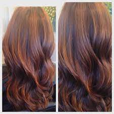 Fall Hair Babylights Brunette Balayage With Chestnut And Copper Hues Mahogany Violet Undertones Long Layers Colorme Fall Hair Balayage Brunette Babylights Hair