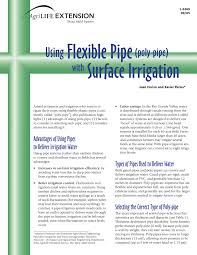 Irriline offers a wide range of materials for aluminum pipes and fittings (see parts tab above). Pdf Using Flexible Pipe Poly Pipe With Surface Irrigation