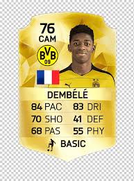 I packed dembeles normal gold card 9 days ago when he was a tots !? Ousmane Dembele Fifa 17 Borussia Dortmund Fifa 16 Fifa 18 Dembele Tshirt Food Label Png Klipartz