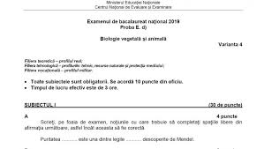 Check spelling or type a new query. Subiecte Biologie Bac 2019 Edu Ro Subiecte Èi Bareme Ce A Picat Foto Antena 1
