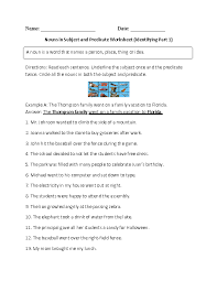 Englishlinx Com Nouns Worksheets Subject And Predicate Worksheets Nouns Subject And Predicate